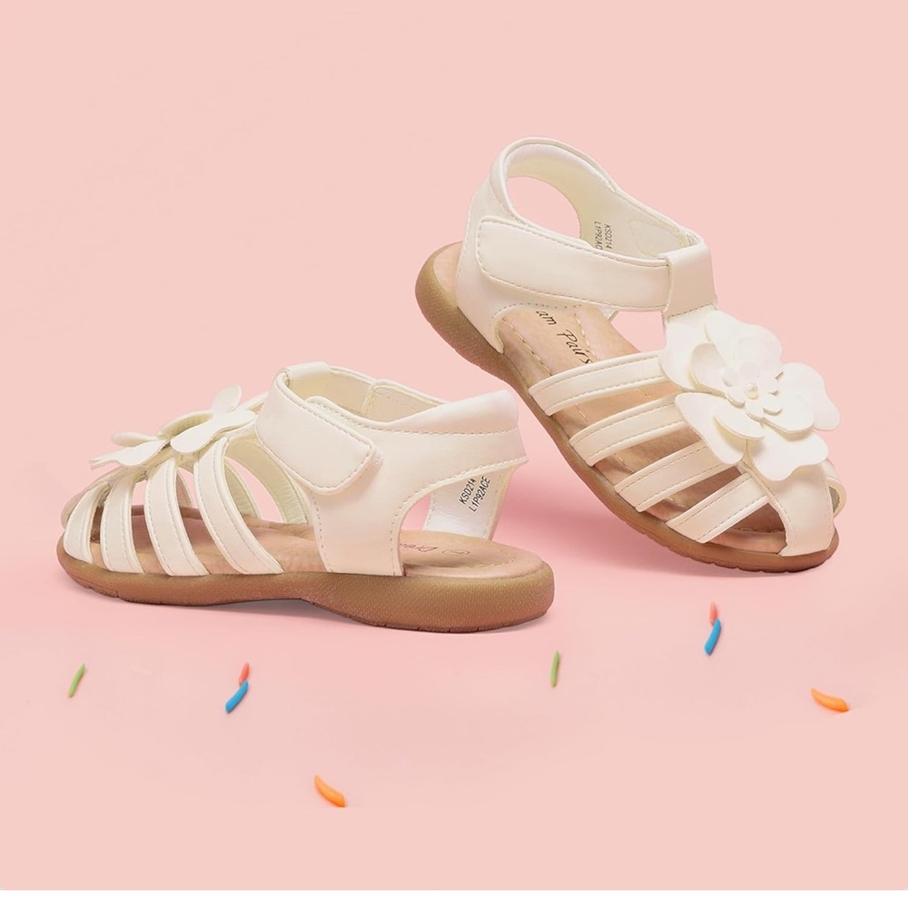 Girls Toddler/Little Kid Closed-toe Flower Summer Sandal Shoes size 7 - Picture 6 of 10